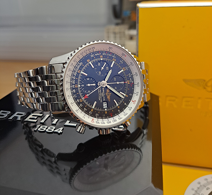 XL Breitling 1884 Chronometre Navitimer World Wristwatch Ref. A24322